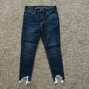 American Eagle Outfitters Blue Ankle Cropped Jeans